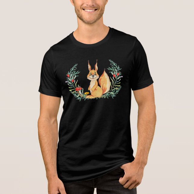 Camiseta Esquilo de Aquarela (Frente)