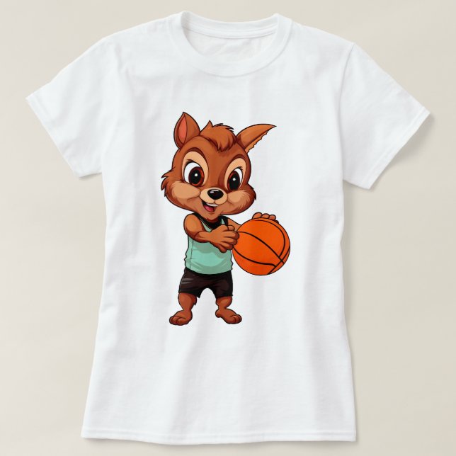 Camiseta Esquilo de Basquetebol (Frente do Design)