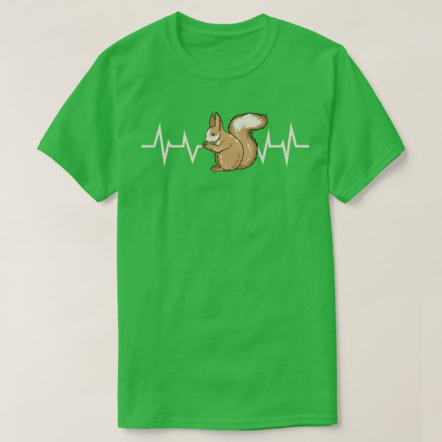 Camiseta Esquilo de batimento cardíaco Lover 1 (Frente do Design)