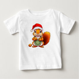 Camiseta Esquilo de Natal – Design de Férias para Bebês