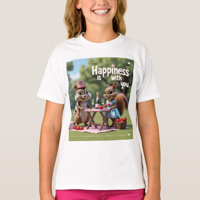 Camiseta esquilo do amor de São Valentim (Frente)