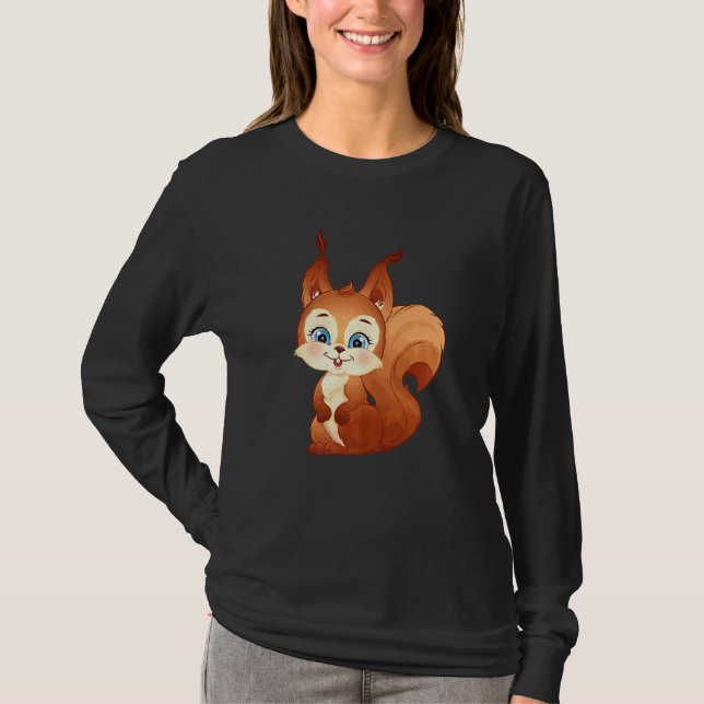 Camiseta Esquilo Doce como Açúcar Com Olhos Grandes   (Frente)