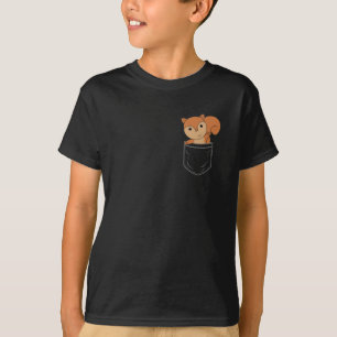 Camiseta Esquilo Em Animais Da Floresta Engraçados De Bolso