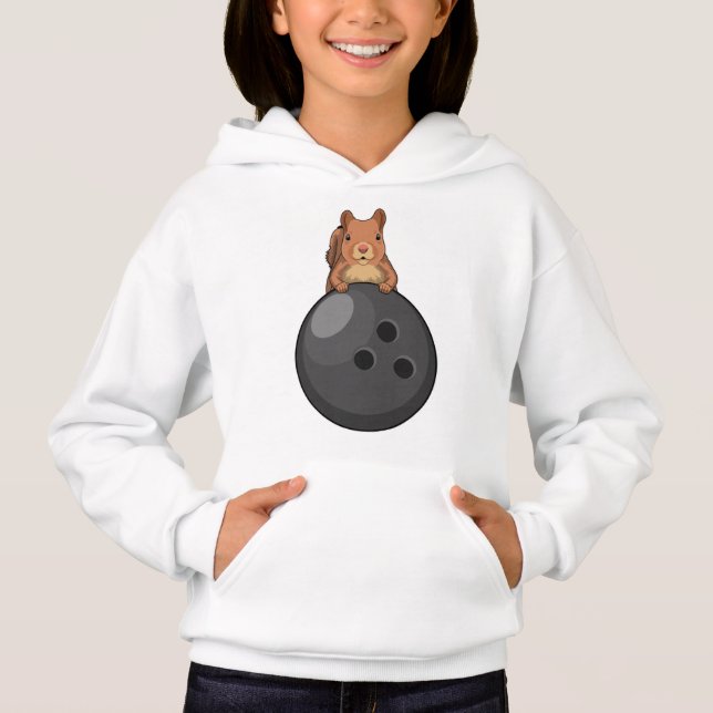 Camiseta Esquilo em Boliches com Bola de boliche (Frente)