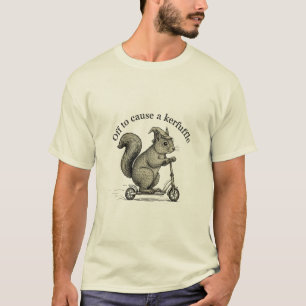 Camiseta Esquilo engraçado de scooter com chapéu de mago fo