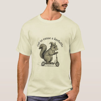 Camiseta Esquilo engraçado de scooter com chapéu de mago fo