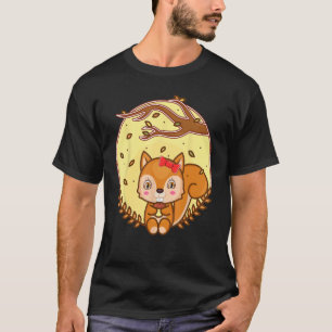 Camiseta Esquilo Engraçado Para Meninas Mulheres Crianças A