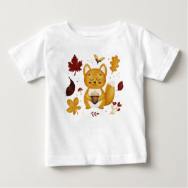 Camiseta Esquilo Florestal Fofo com Aquarela de Bolota 
