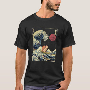 Camiseta Esquilo Japonês Onda Kanagawa Divertido Surf Anim