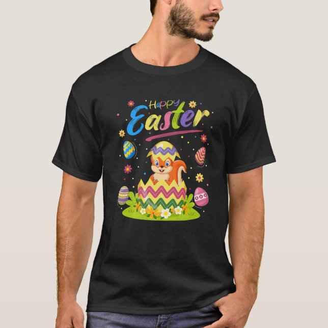 Camiseta Esquilo Lover Funny Easter Squirrel Feliz Eas (Frente)