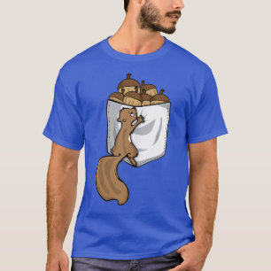 Camiseta Esquilo-Lover Mulheres Pocket Acorn Cute Squirrel