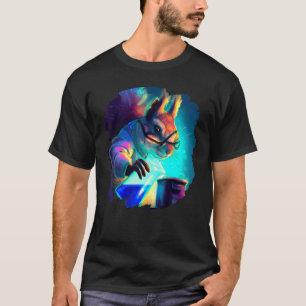 Camiseta Esquilo Mad Scientist Misturando Química Química d