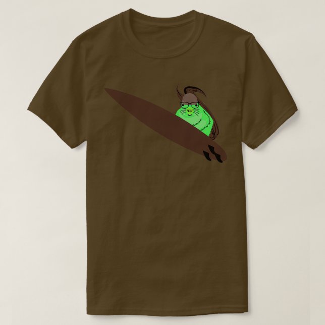Camiseta Esquilo malvado 178 surfando (Frente do Design)