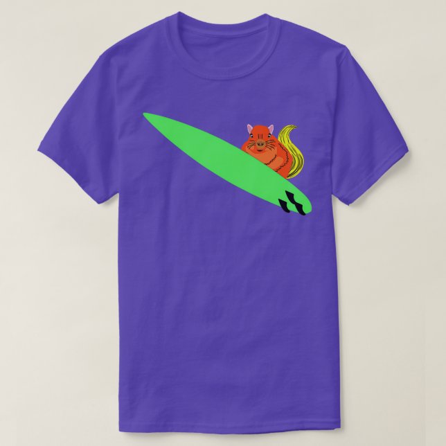 Camiseta Esquilo malvado 254 surfando (Frente do Design)