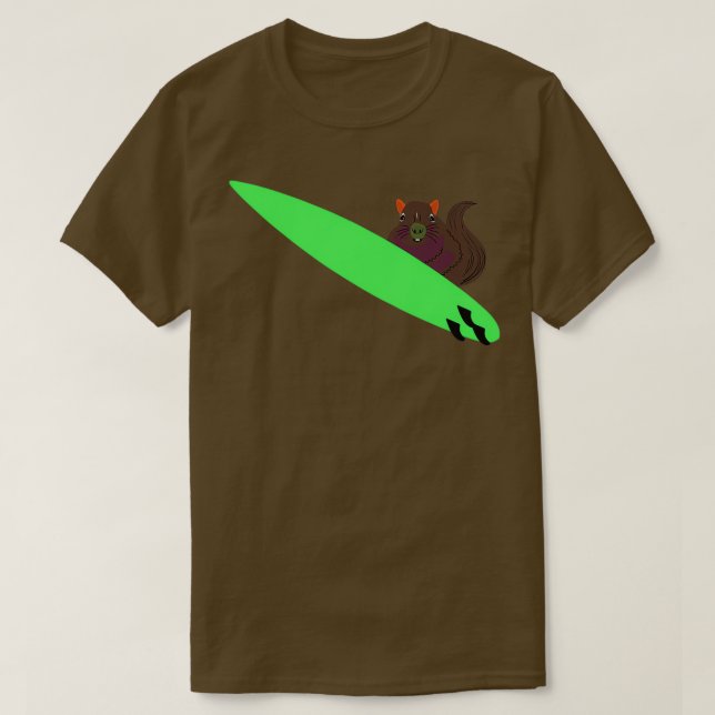 Camiseta Esquilo malvado 541 surfando (Frente do Design)