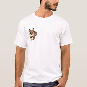 Camiseta Esquilo Marrom Fofo Desenho Animado
