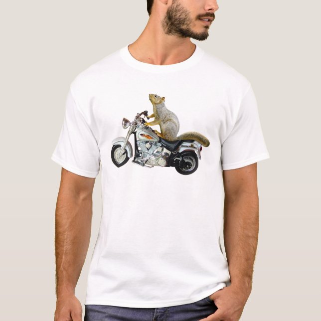 Camiseta Esquilo na motocicleta (Frente)
