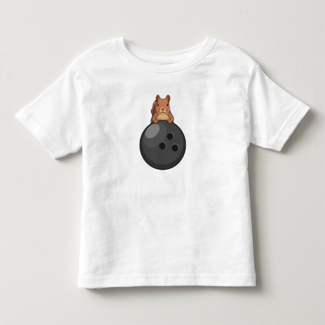 Camiseta Esquilo no boliche com bola de boliche (Frente)