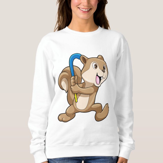 Camiseta Esquilo no hóquei de campo com Stick (Frente)