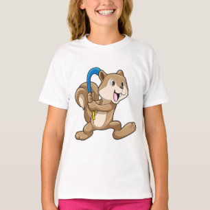 Camiseta Esquilo no hóquei de campo com Stick
