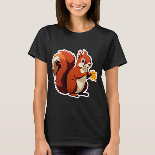 Camiseta Esquilo Outono Floresta (Frente)