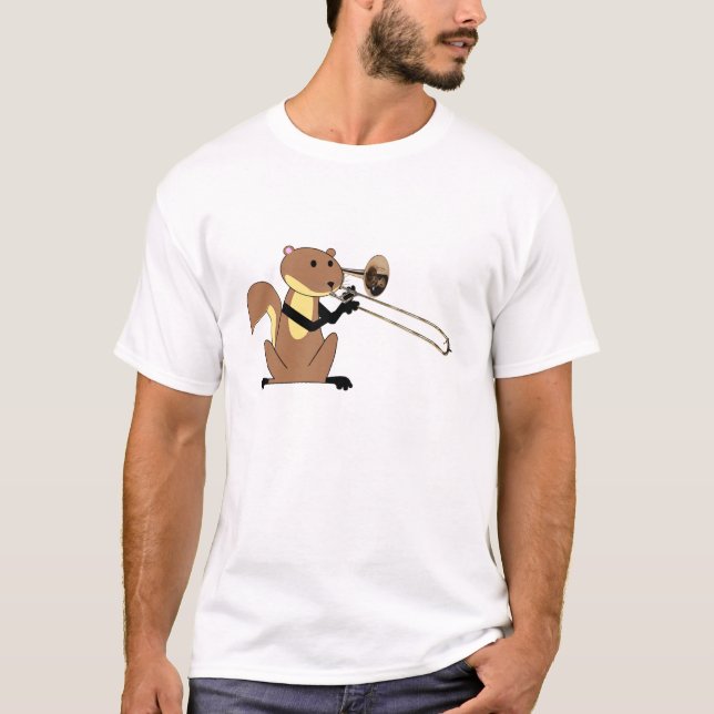 Camiseta Esquilo que joga o Trombone (Frente)