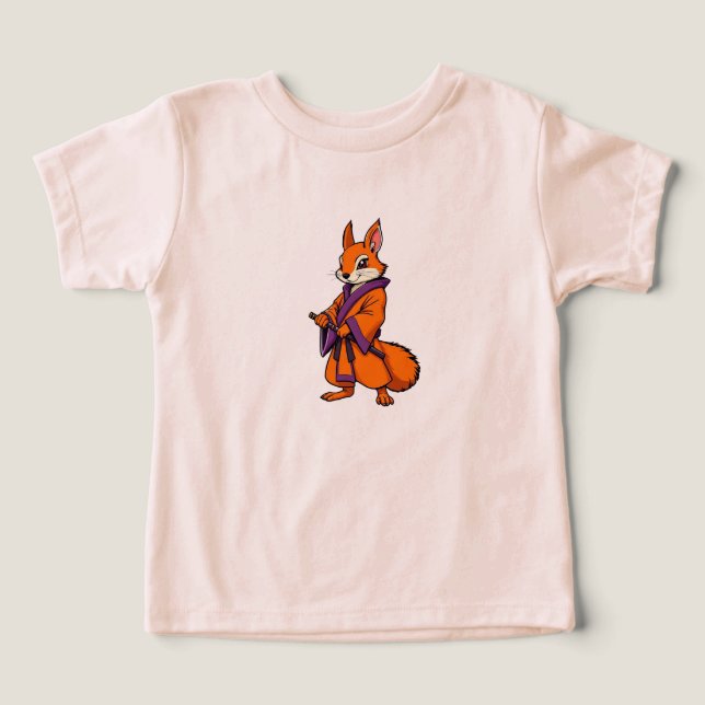 Camiseta Esquilo Samurai Japonês Bonito (Design frontal)