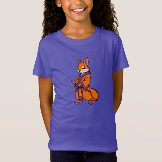 Camiseta Esquilo Samurai Japonês Fofo (Frente)