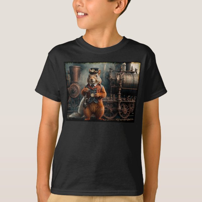 Camiseta Esquilo Steampunk e Comboio (Frente)