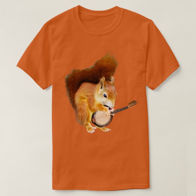 Camiseta Esquilo Tocando Banjo (Frente do Design)
