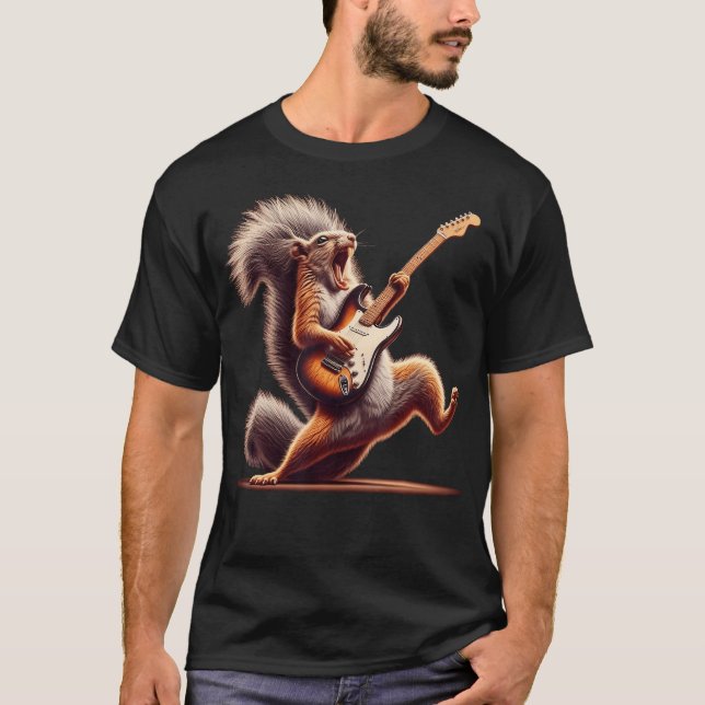 Camiseta Esquilo Tocando Violão (Frente)