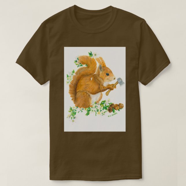 Camiseta Esquilo vai para loucos Clássico TShirt (Frente do Design)