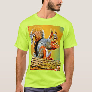 Camiseta Esquilo Vintage na Natureza