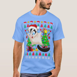 Camiseta Esquilo Voador Açúcar Festivo Glider Xmas Ugly Chr