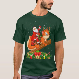 Camiseta Esquilo Xmas Correspondendo a Papais noeis Engraça