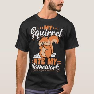 Camiseta Esquilos Bonitos Rodando Meu Esquilo Comeu Minha M