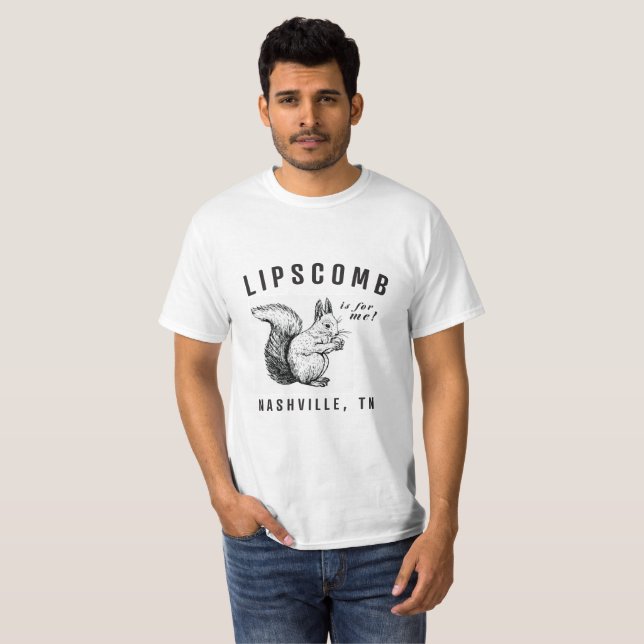 Camiseta Esquilos de Lipscomb Básico Tee Branco (Frente Completa)