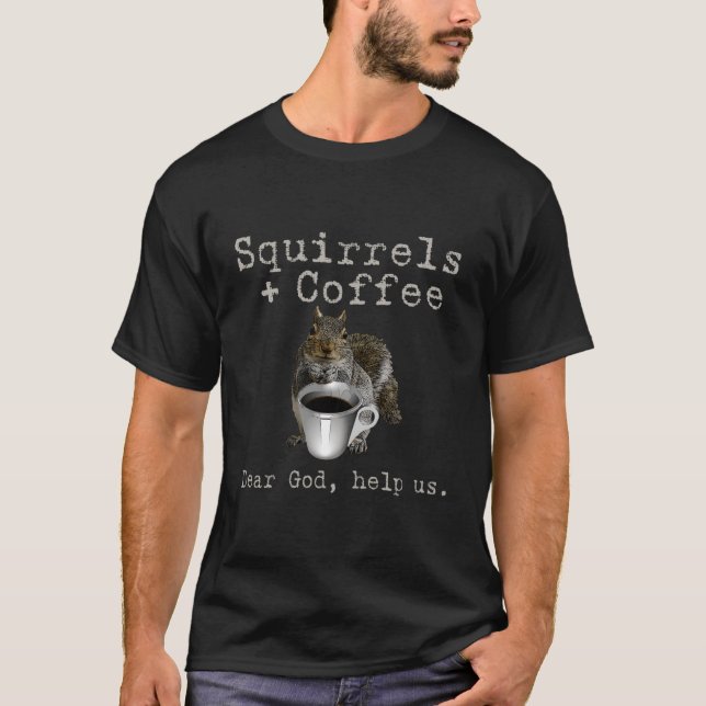 Camiseta Esquilos e Café Engraçados (Frente)