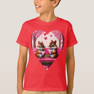 Camiseta Esquilos e corações de doce