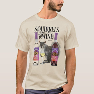 Camiseta Esquilos e Vinho - Lover de esquilo engraçado e vi