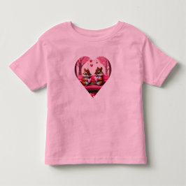 Camiseta  Esquilos felizes com corações de doce