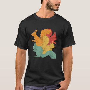 Camiseta Esquilos Vintage Engraçados Amante de Animais da F