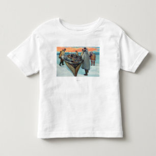 Camiseta Esquimós que lançam o barco da baleação
