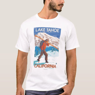 Camiseta Esquis da neve do carregando do esquiador - Lake