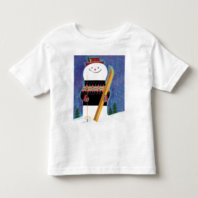 Camiseta Esquis para o boneco de neve (Frente)