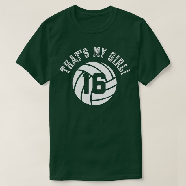 Camiseta Essa é minha garota nº 16 jogador de vôlei mãe ou  (Frente do Design)