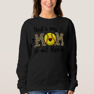 Camiseta Essa é minha mãe lá fora Leopard Softball Mãe Moth