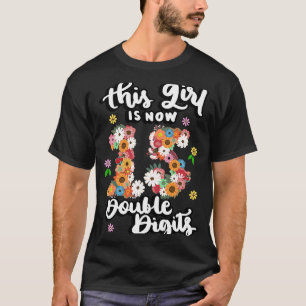 Camiseta Essa garota agora tem 15 dígitos duplos de 15 flor