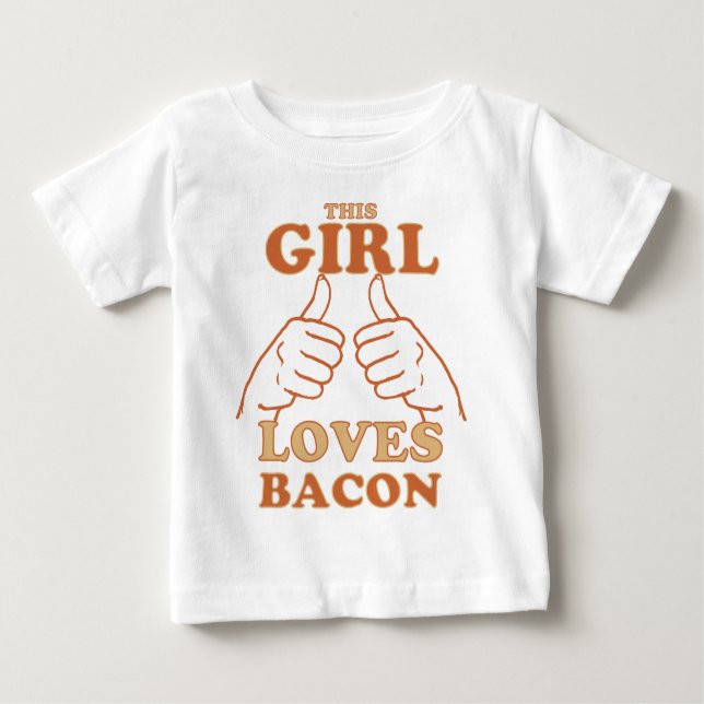 Camiseta Essa garota ama Bacon Bacon Love Idea (Frente)