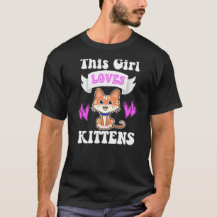 Camiseta Essa Garota Ama Gatinhos Mãe de Gato Gráfico Fofo
